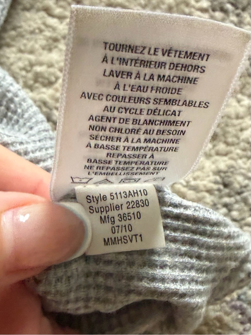 Vintage Aeropostale Waffleknit Grey Long Sleeve - Picture 4 of 6